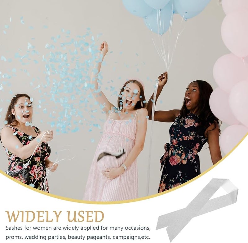 Silver Glitter Sash for Women DIY Decoration Pageant Wedding Graduation Party - Image 3